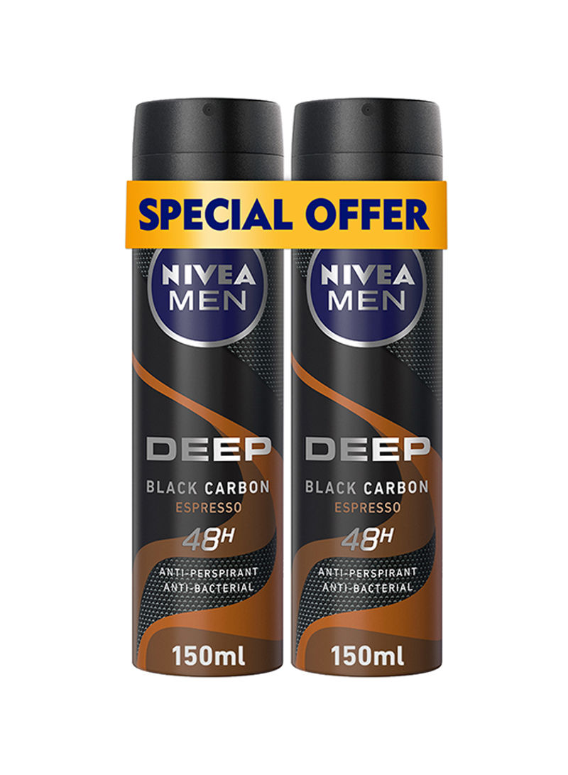 Pack Of 2 Deep Espresso Antiperspirant Spray 150ml