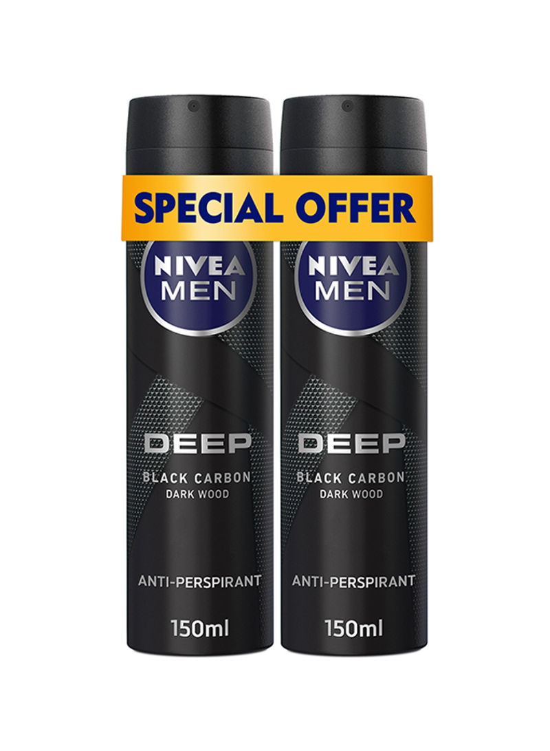 Pack Of 2 Deep Antiperspirant Spray 150ml