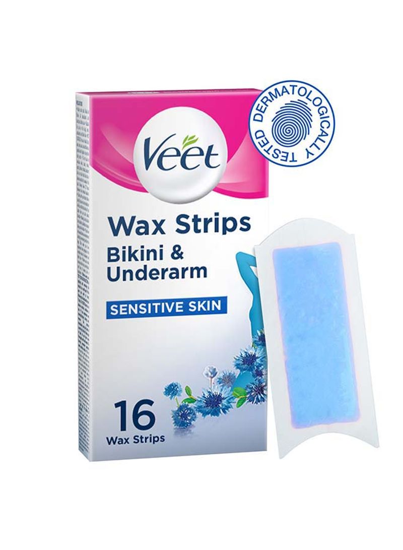 Hair Removal Cold Wax Strips Bikini And Under Arms 16 Strips