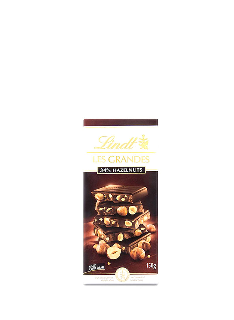 Les Grandes Dark Chocolate Bar with Hazelnut 150g