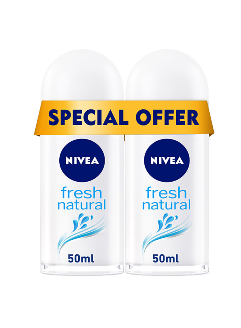 Pack Of 2 Fresh Natural Deodorant Roll On 50ml
