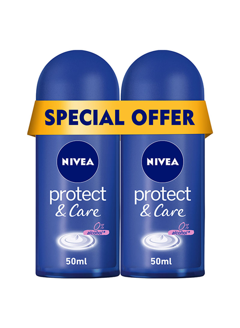 Pack Of 2 Protect And Care Antiperspirant Roll On 50ml