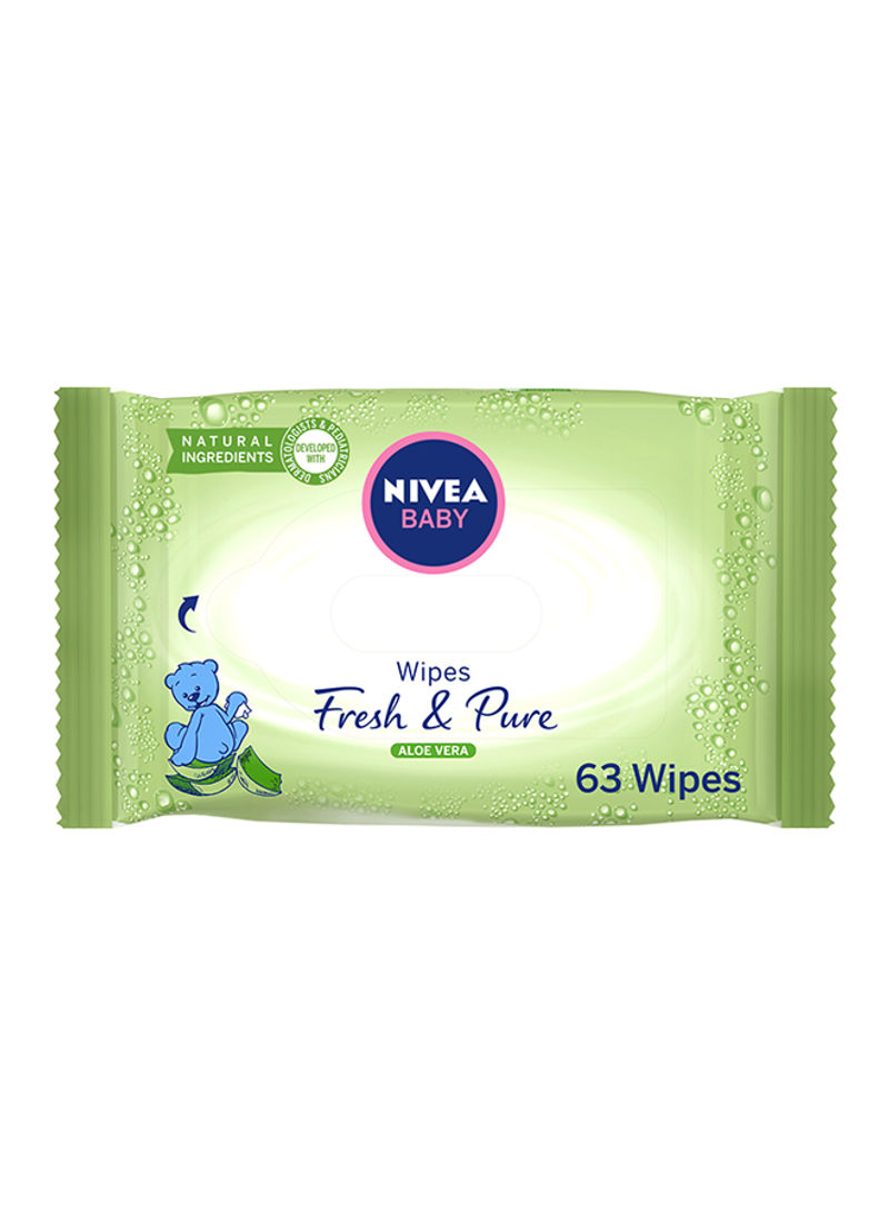 63-Piece Fresh & Pure Baby Wipes White