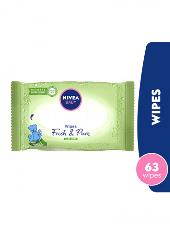63-Piece Fresh & Pure Baby Wipes White