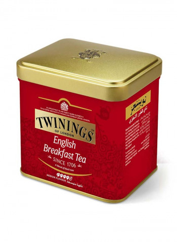 English Breakfast Loose Leaf Black Tea, Traditional Luxury Tea Blend With Strong Well Rounded Flavour, Tin 200g