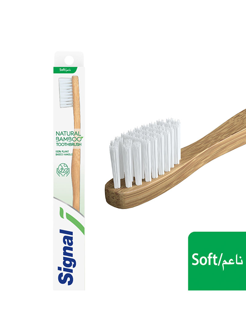 Natural Bamboo Soft Toothbrush Brown/White