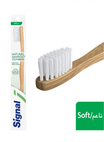 Natural Bamboo Soft Toothbrush Brown/White