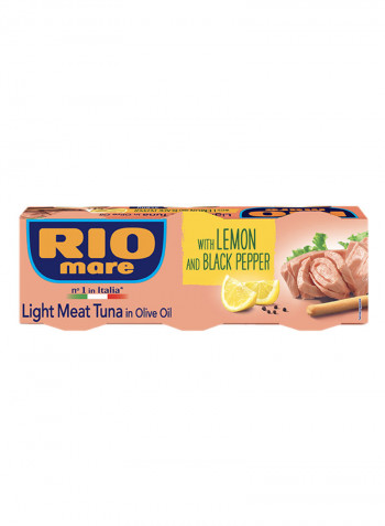 Light Meat Tuna In Olive Oil With Lemon And Black Pepper 80g Pack of 3