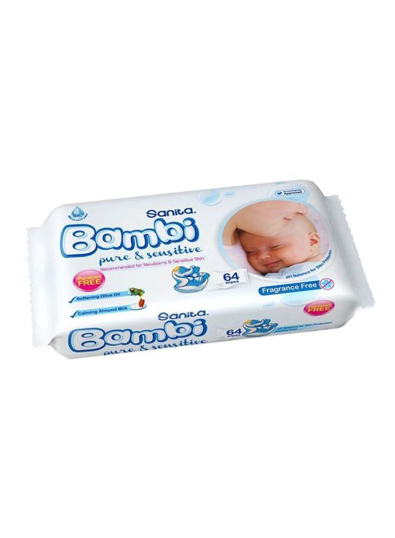 Baby Wet Wipes Pure And Sensitive 64 Wipes