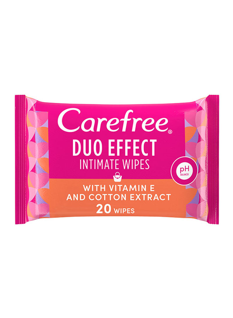Duo Effect Intimate Wipes With Vitamin E And Cotton Extracts 20 Wipes