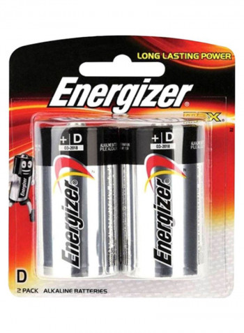 2-Piece D Size Battery Set silver/black