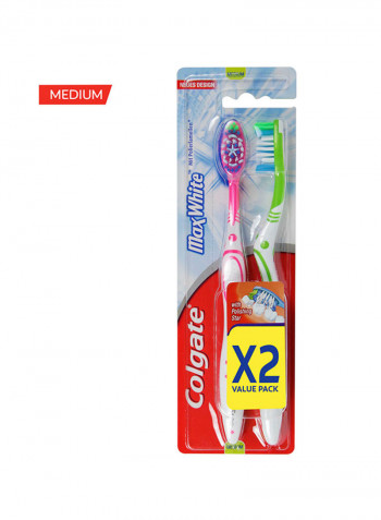 2-Piece Max White Manual Toothbrush Multicolour