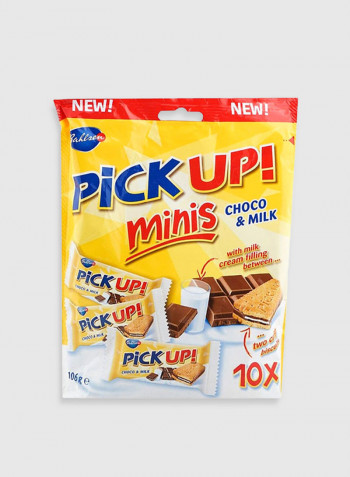 Pick Up Minis Choco & Milk Filling Sandwich Biscuit 10.6g Pack of 10