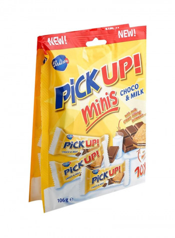 Pick Up Minis Choco & Milk Filling Sandwich Biscuit 10.6g Pack of 10