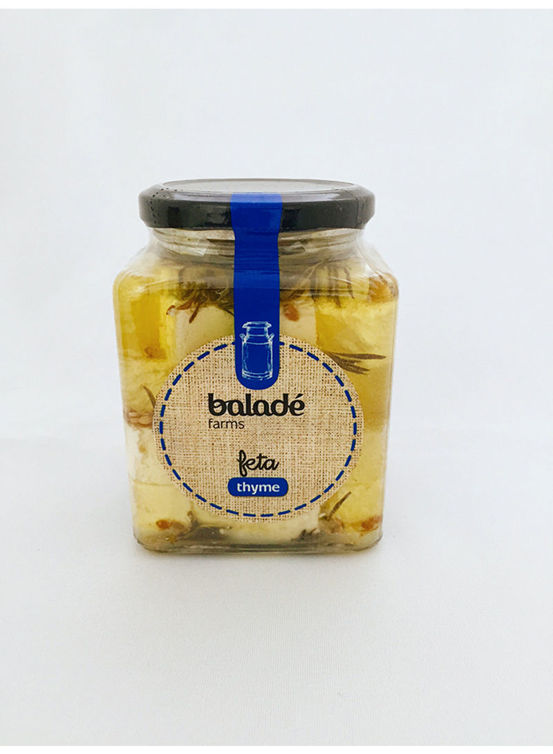 Feta Cheese In Glass Jar With Thyme 500g