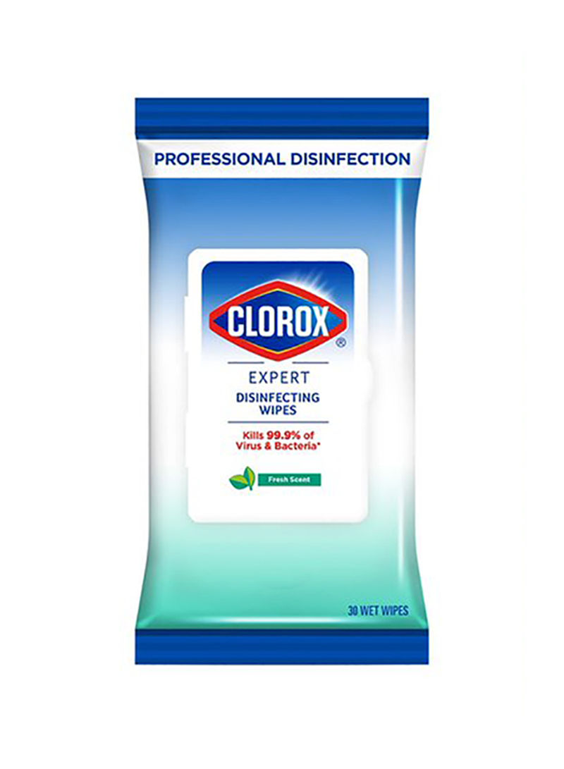 Expert Disinfecting Wipes Fresh Scent, Multi-Surface Bleach Free Cleaning Wipes, 30 Wet Wipes