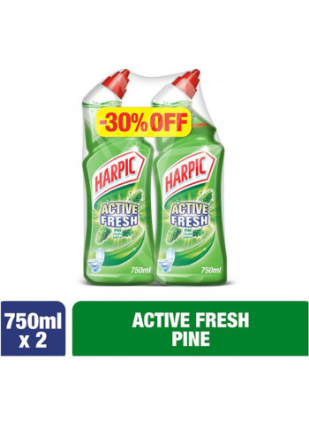 Pine Active Fresh Toilet Cleaner, Pack Of 2, 750ml 750x2ml