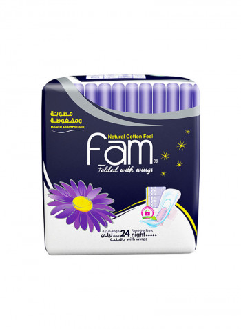 Feminine Napkins Maxi Folded with wings Night 24 pads