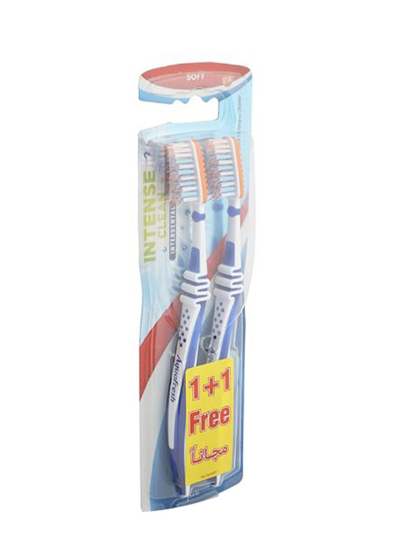 2-Piece Intense Clean Interdental Soft Toothbrush Set Multicolour