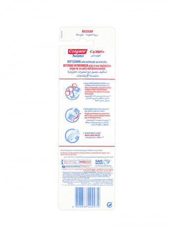 3-Piece Twister Deep Cleaning Manual Toothbrush With Cover