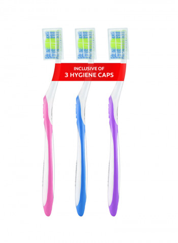 3-Piece Twister Deep Cleaning Manual Toothbrush With Cover