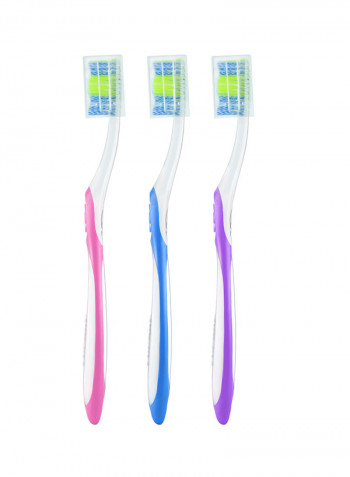 3-Piece Twister Deep Cleaning Manual Toothbrush With Cover