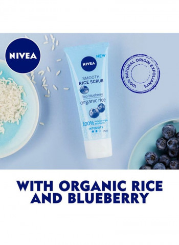 Face Smoothing Scrub, Normal Skin, Organic Rice And Bio Blueberry 75ml