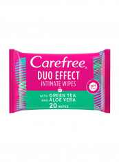 Duo Effect Intimate Wipes With Green Tea And Aloe Vera 20 Wipes