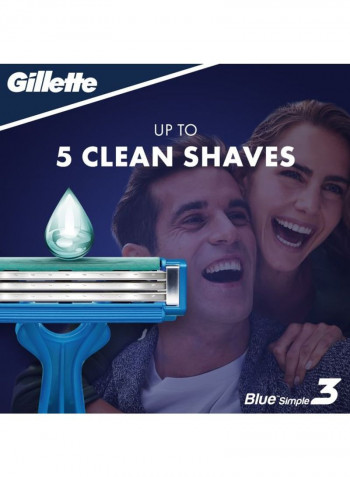Blue Simple3 Disposable Razors Pack of 4 Blue