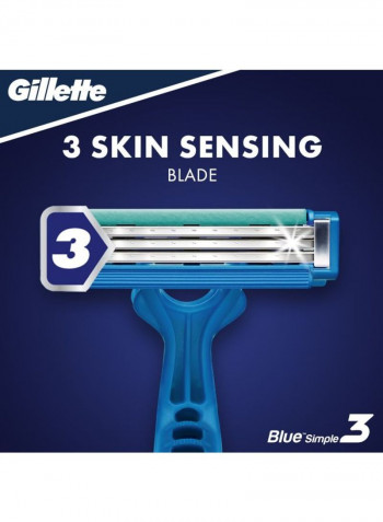 Blue Simple3 Disposable Razors Pack of 4 Blue