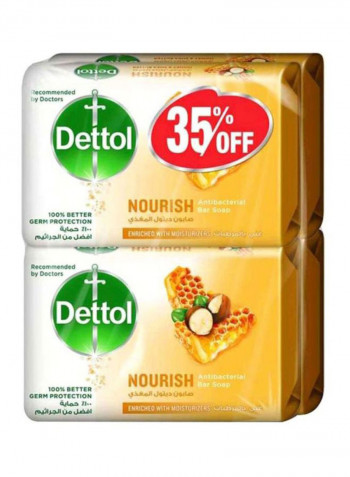Pack Of 4 Nourish Anti Bacterial Bar Soap 165g