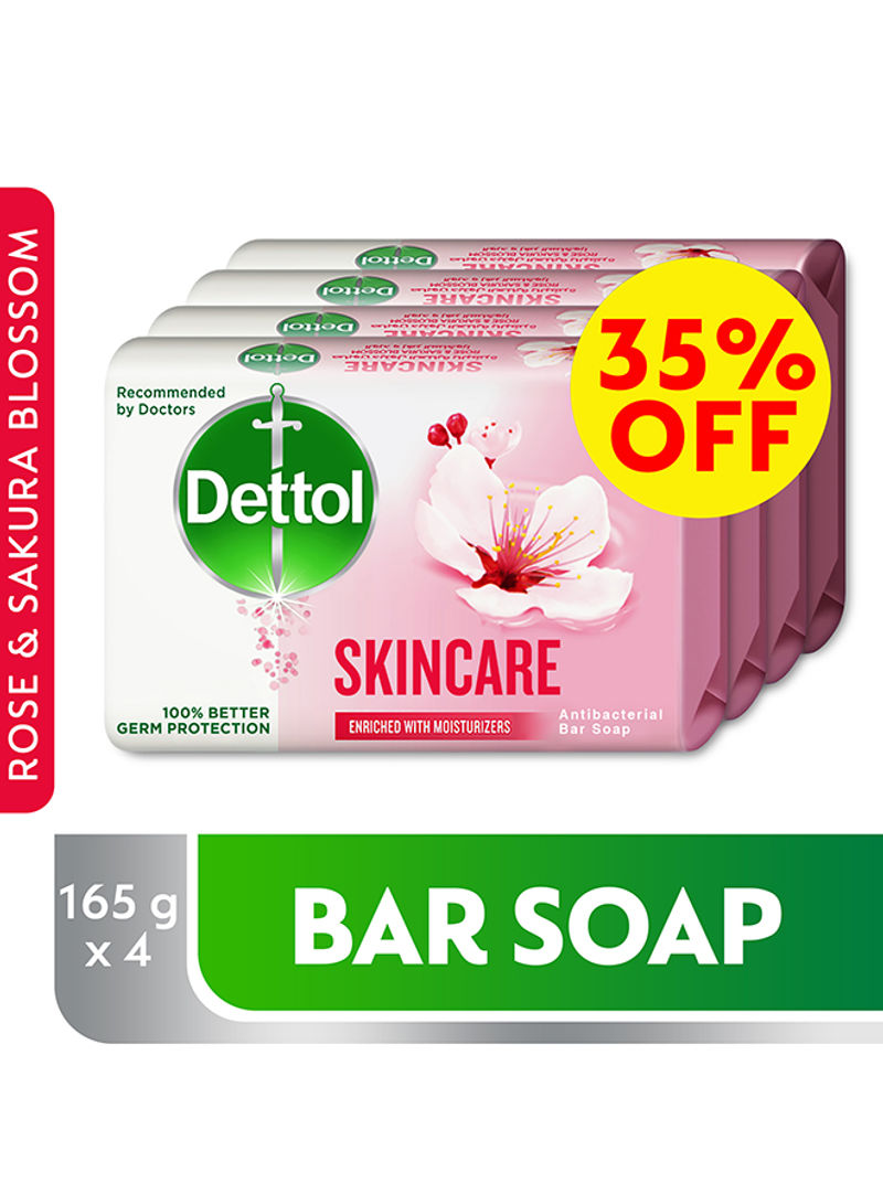 Skincare Anti-bacterial Bar Soap 165g, Pack of 4