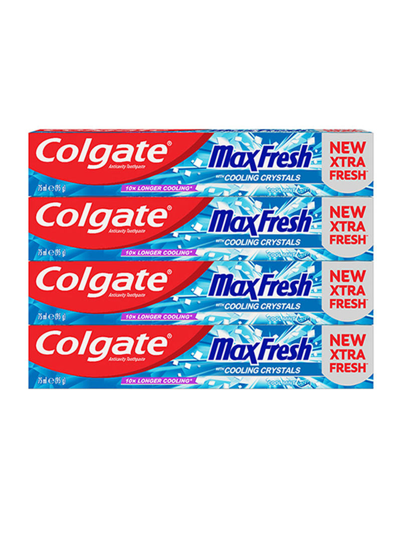 4-Piece Max Fresh Toothpaste Cool Mint Set 75ml