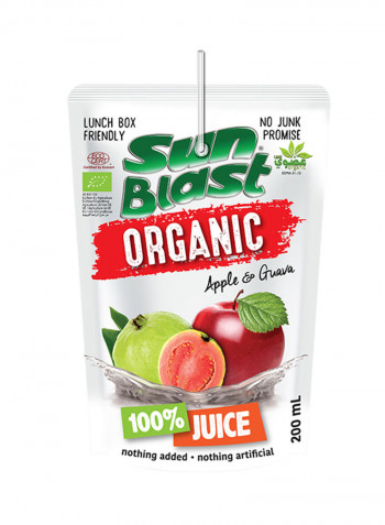 Pack of 10 Organic Apple And Guava Juice 200ml Pack of 10
