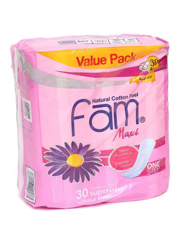 Feminine Napkins Maxi Non Wing Super 30 Pads