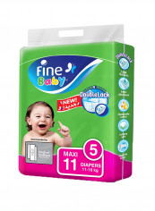 Baby Diapers, DoubleLock Technology , Size 5, Maxi 11–18kg, 11 Diaper Count