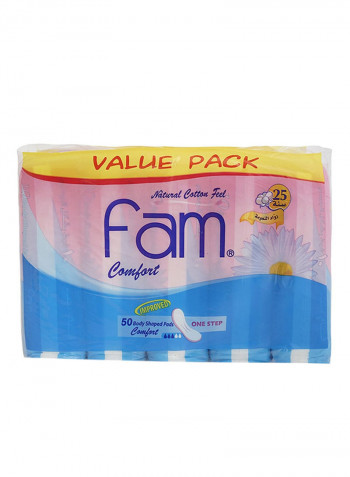 Feminine Napkins Maxi Non Wing Comfort 50 Pads