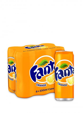 Orange Carbonated Soft Drink Cans 330ml Pack Of 6