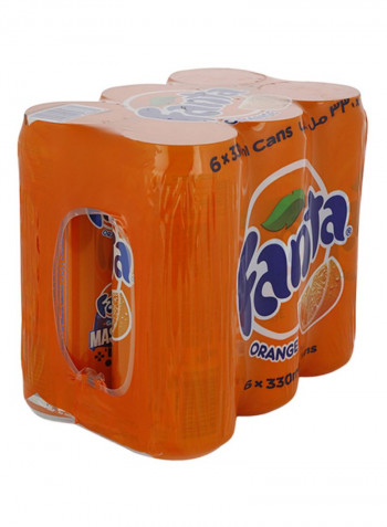 Orange Carbonated Soft Drink Cans 330ml Pack Of 6