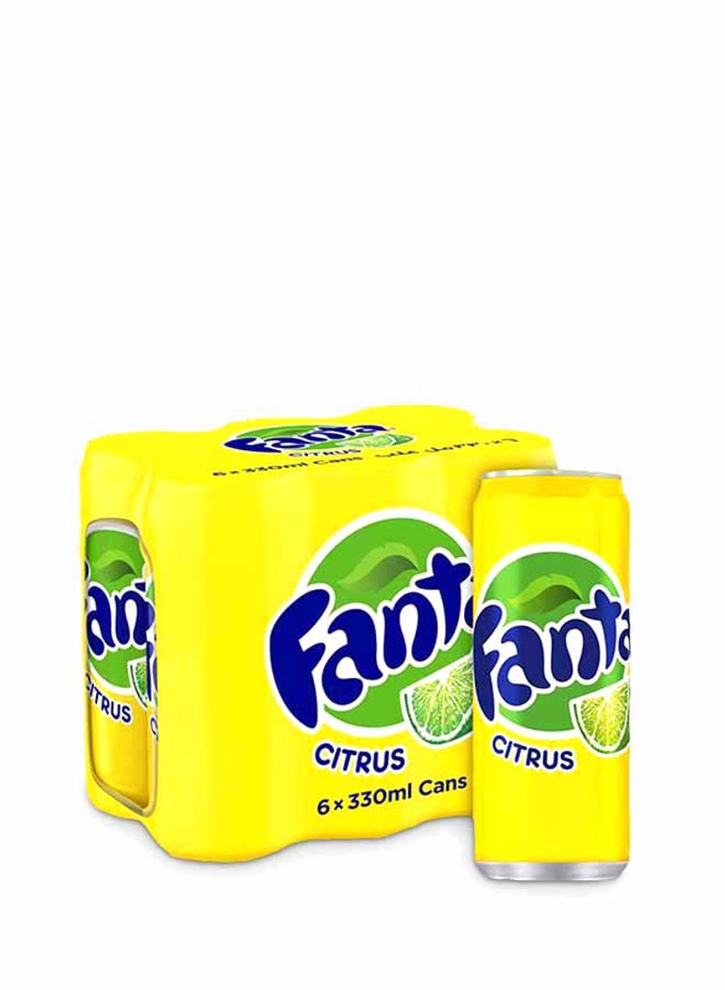 Citrus Carbonated Soft Drink Cans 330ml Pack Of 6