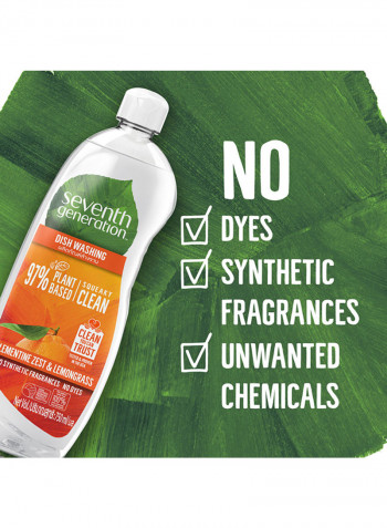 Plant-Based Dishwashing Liquid Clementine Multicolour 750Mililitre