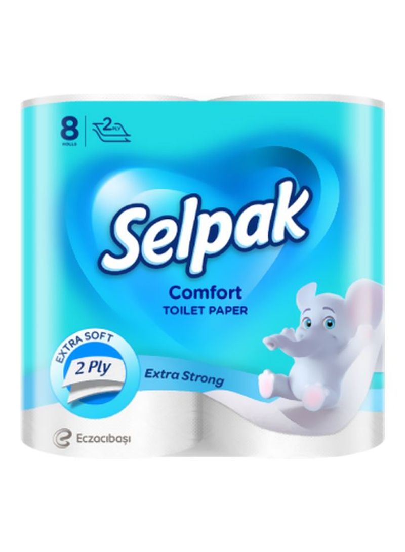 Pack Of 8 2 Ply Comfort Toilet Paper