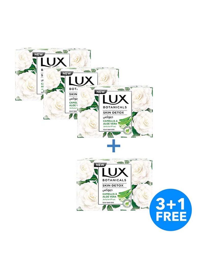 Botianical Skin Detox Soap Bar - Camellia and Aloe Vera 120g Pack of 3 + 1 Free