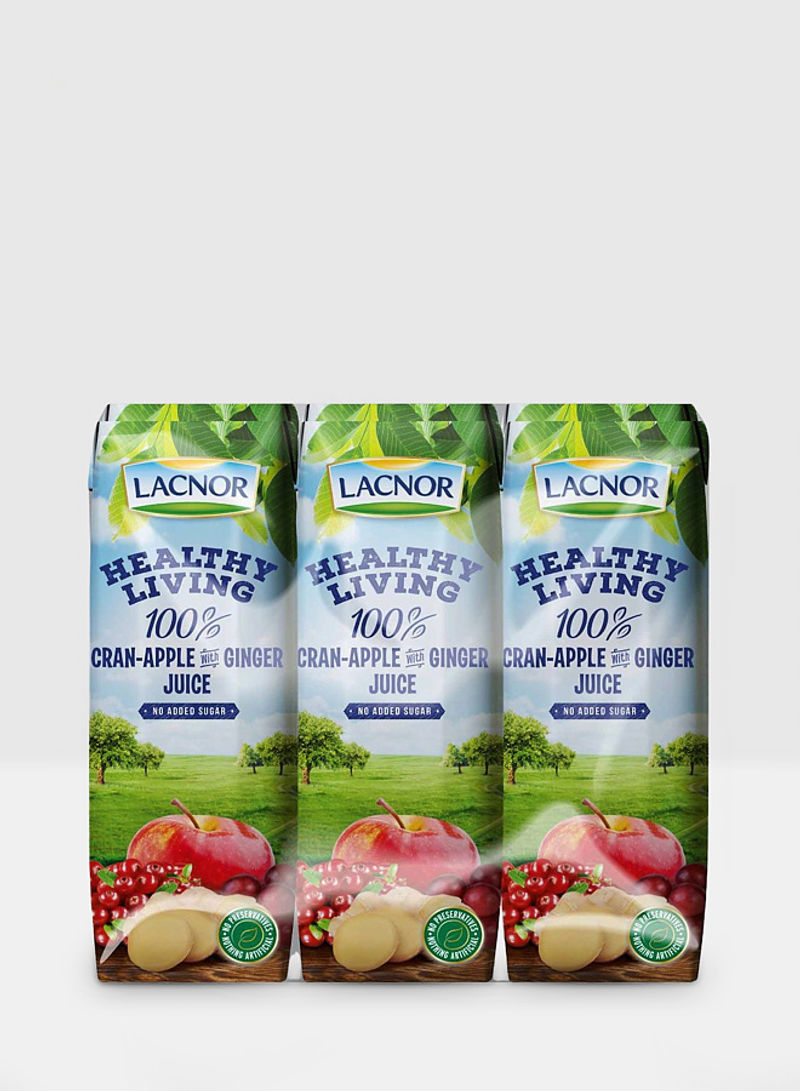 Healthy Living Cran Apple With Ginger Juice 250ml Pack of 6
