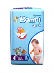 Bambi Sanita Diaper Size 4+, Large, 10-18Kg, 12 Count