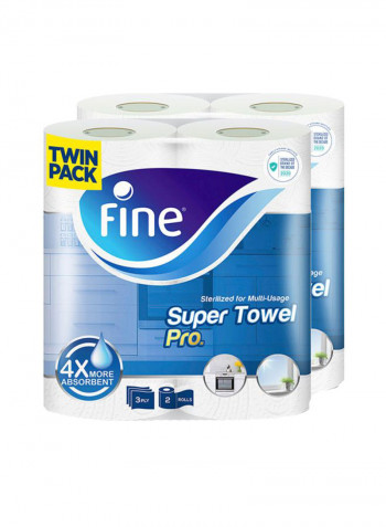 Sterilized Paper Towel Super 70 Sheets x 3Ply , 3+1 Free White