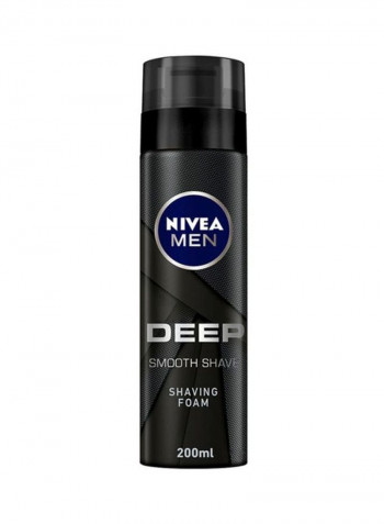 Deep Smooth Shave Black Carbon Shaving Foam 200ml