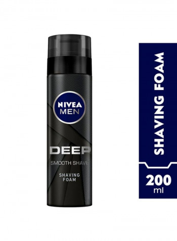 Deep Smooth Shave Black Carbon Shaving Foam 200ml
