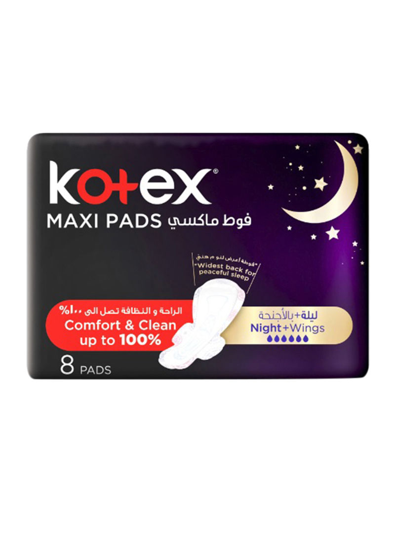 8-Piece Maxi Pads Night With Wings