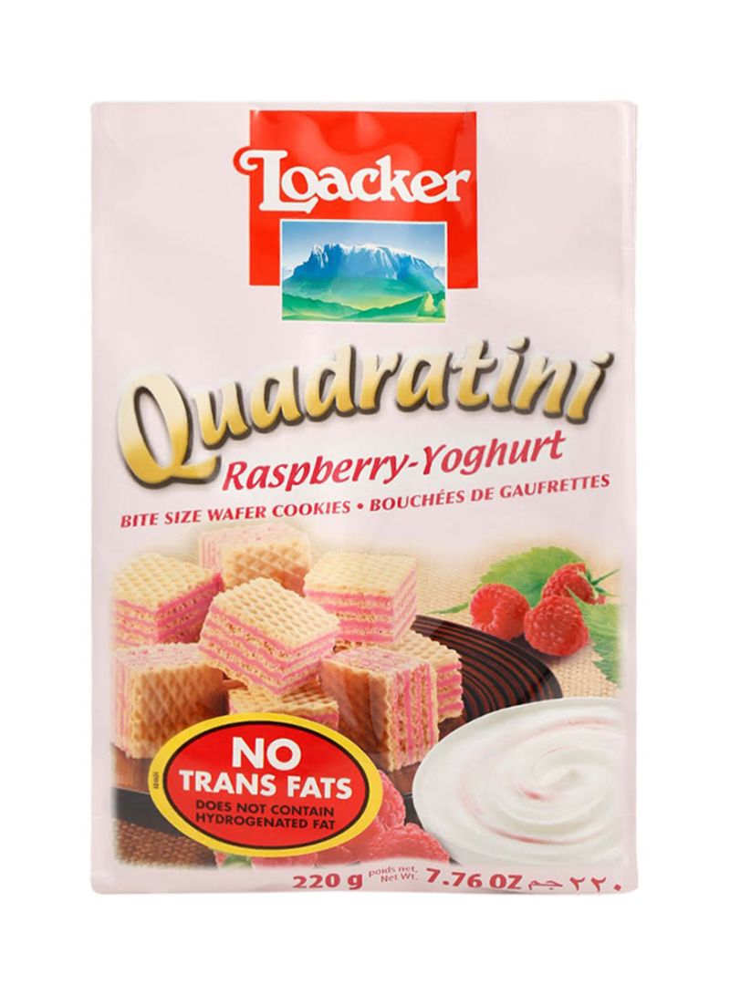 Quadratini Raspberry Yoghurt Wafer 220g